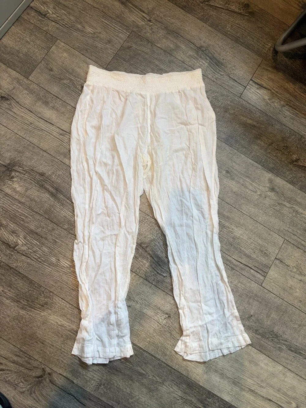 Old Navy Women's White Extra Large Bathing Suit Cover Up Pants Light 100% Cotton